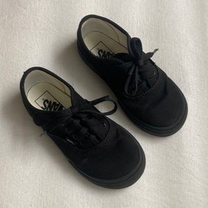 EUC Toddler Vans Lace Up Black Shoes